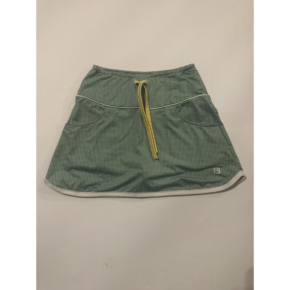 Girls Gingham Tennis Skort Green White Athletic Skirt Shorts S M